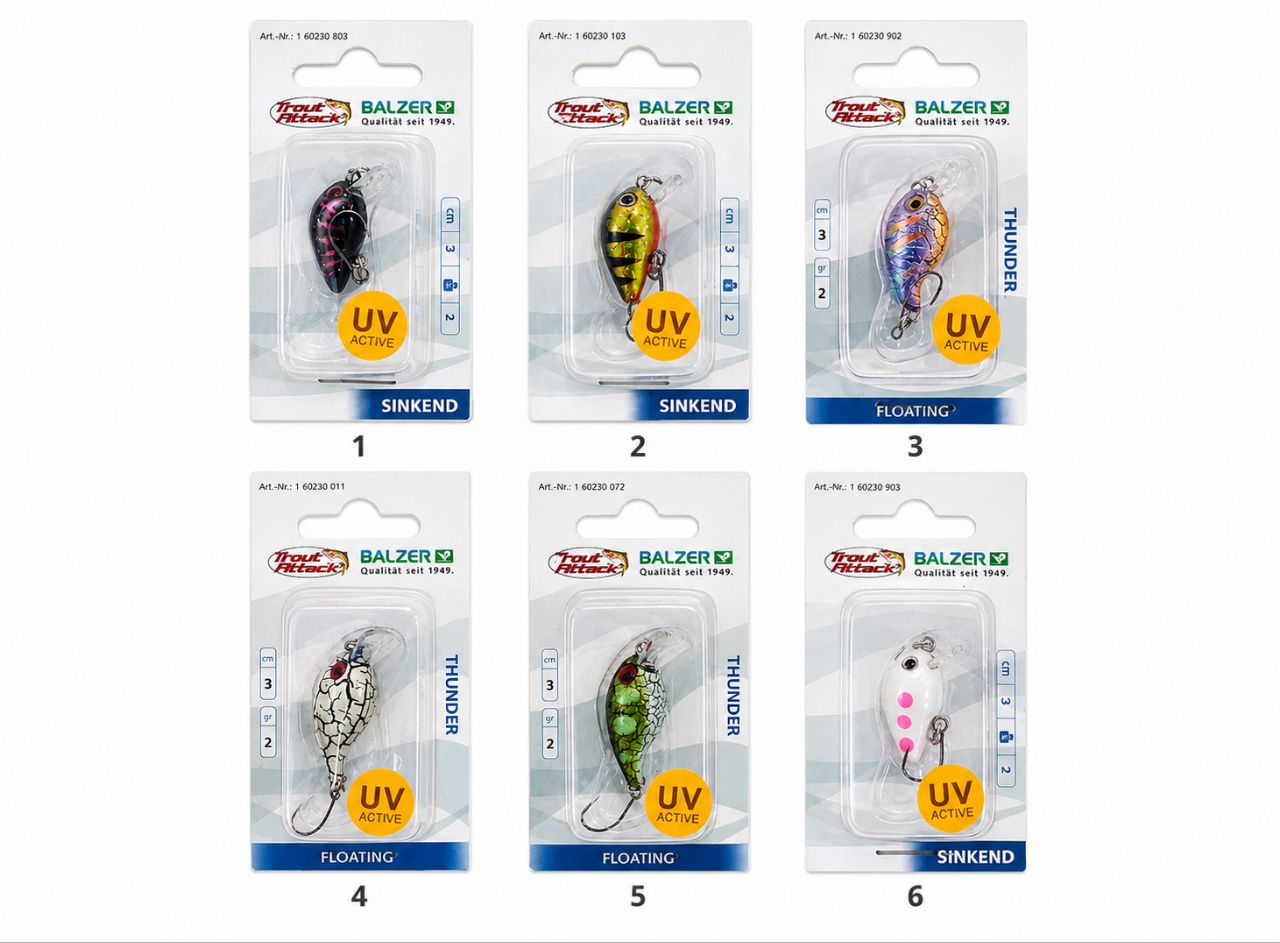 IMG_20260921_220405_639 انواع لوری ماهی مصنوعی قزلی بالزر Balzer Trout Attack 3cm 2g - Sinkend - Image 1
