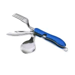 قاشق و چنگال و چاقوی سفری 4 کاره مدل 4522 استیل تاشو - Image 3