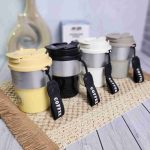 تراول ماگ استیل ضد زنگ دو حالته مدل AMSZM ظرفیت 300ml با بند COFFEE - Image 7