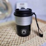 تراول ماگ استیل ضد زنگ دو حالته مدل AMSZM ظرفیت 300ml با بند COFFEE