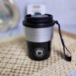 تراول ماگ استیل ضد زنگ دو حالته مدل AMSZM ظرفیت 300ml با بند COFFEE